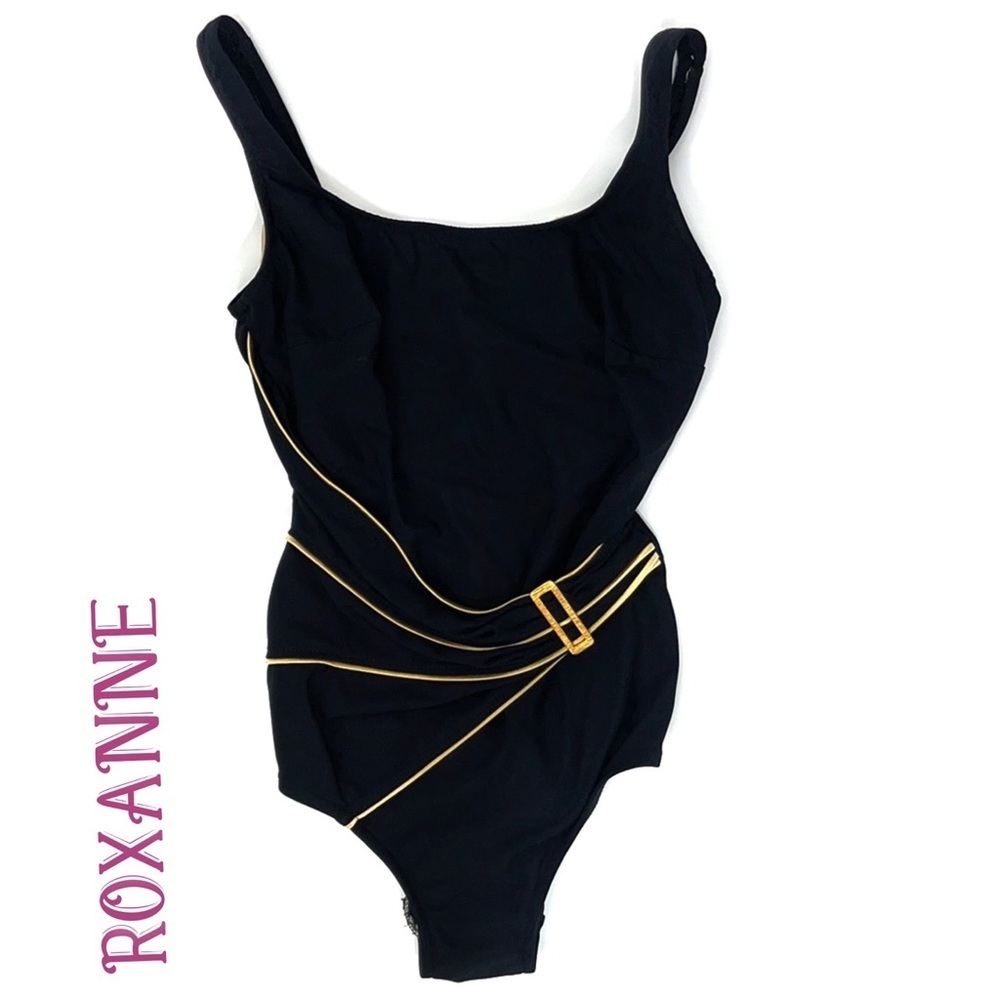 Roxanne Vintage black gold Swag One piece Swimsuit